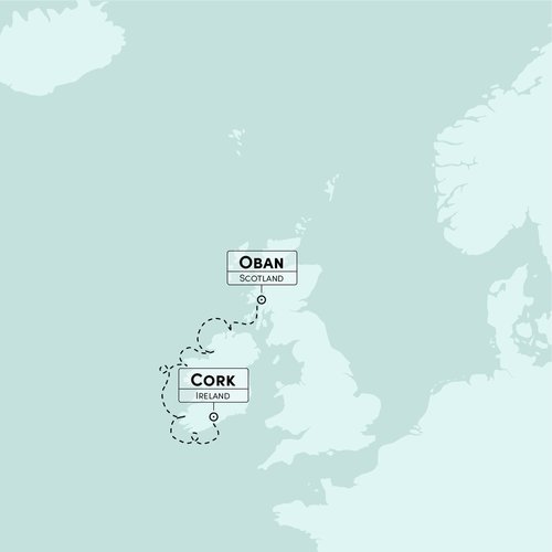 Map from Oban to Cork