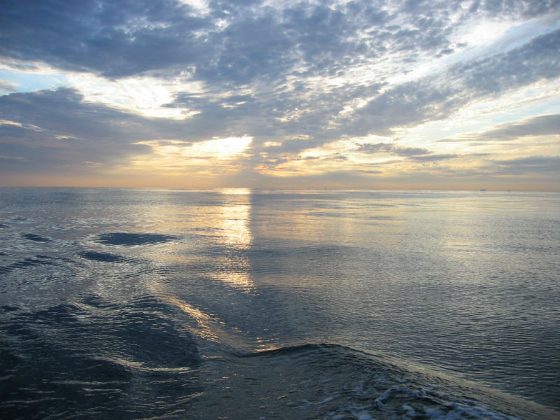 Photo of flat water across the English Channel Hop